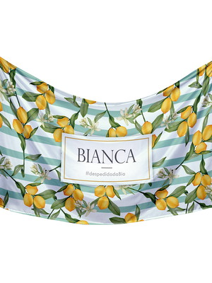 Pareô saída de praia personalizada limão siciliano tropical