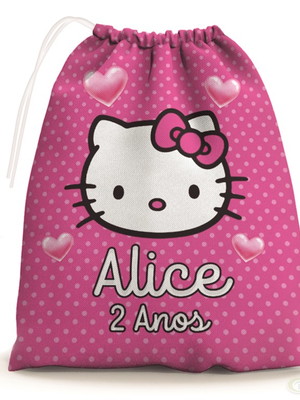 Sacolinha surpresa festa aniversário hello kitty rosa