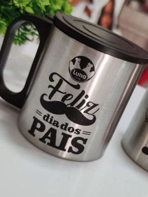 Caneca 180ml inox personalizada brinde dia dos pais