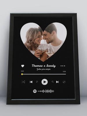 Quadro decorativo personalizado, tema: spotify casal