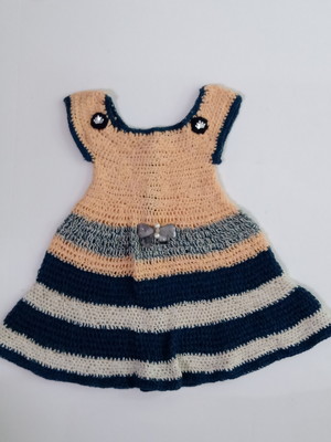Vestido de festa em crochê para meninas 5 anos