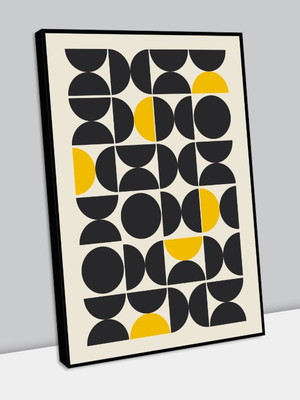 Quadro - poster retrô minimalista (preto e amarelo)