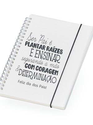 Caderno a5 plástico personalizado dia dos pais