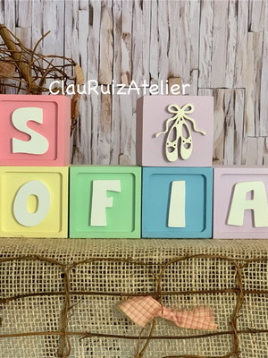 Bailarina - candy colors - cubos 6x6cm ts