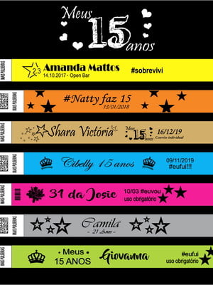 Kit 50 pulseira de identificação personalizada frete grátis