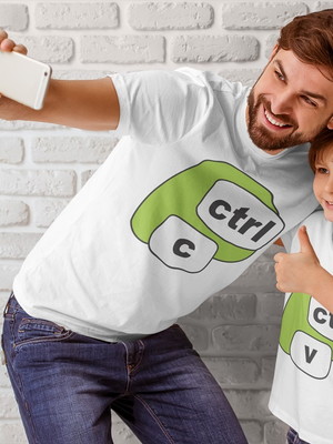 Camiseta ctrl c ctrl v kit 2 peças