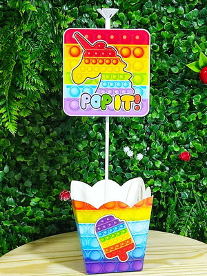 Cachepo pop it centro de mesa pop it