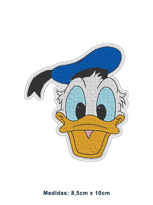 Patch bordado termocolante rosto pato donald