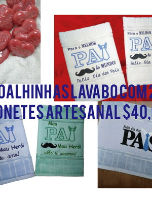 Sabonete artesanal mais toalha bordada