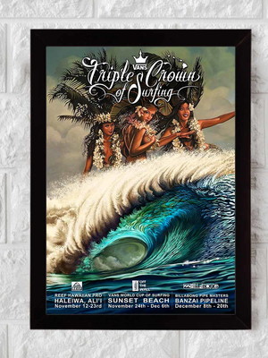 Vans triple crown of surfing 2015, quadro c/ moldura 33x24cm
