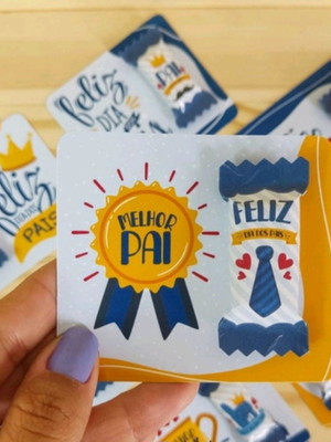 Balas personalizadas dia dos pais 100 balas com card