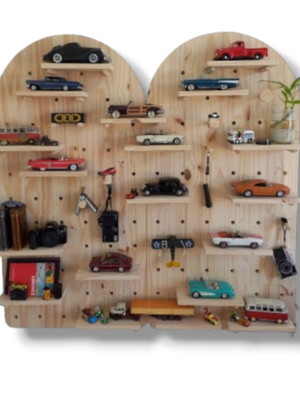 Painel pegboard pinus 60x120cm - com arcos superiores