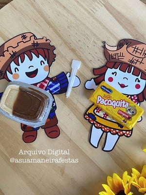 Card com paçoca ou nucita- festa junina