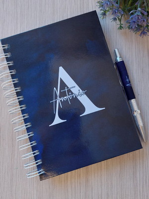 Kit agenda 2025 masculina personalizada + caneta