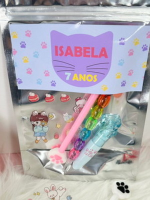 Kit lembrancinha de papelaria gatinho