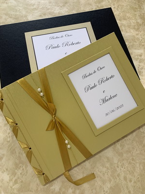 Livro de assinaturas para casamento ou bodas de ouro