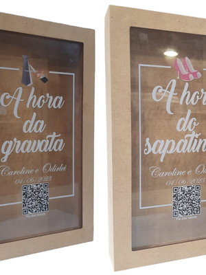 Quadro casamento a hora da gravata e a hora do sapatinho