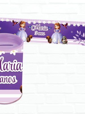 Adesivo para cofrinho princesinha sofia