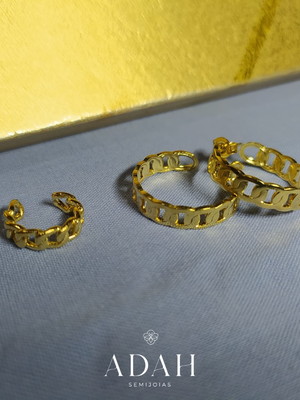 Conjunto brinco e piercing estilo corrente ,banho ouro 18k