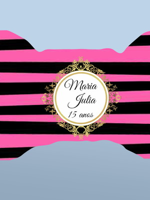Balde com 100 balas personalizadas preto com pink