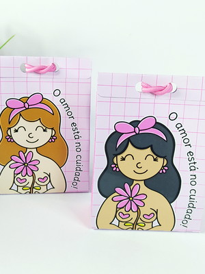 Caixinha com 1 bombom- outubro rosa