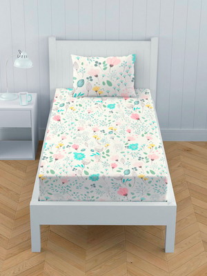 Lençol infantil + fronha floral 100% algodão - lkt73