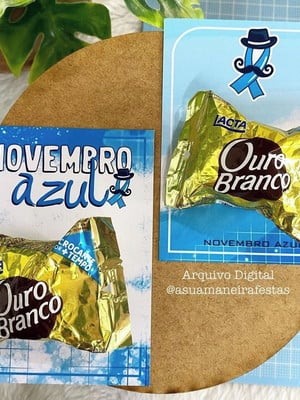 Card com bombom- novembro azul