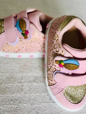 Tênis infantil balão com glitter menina casual