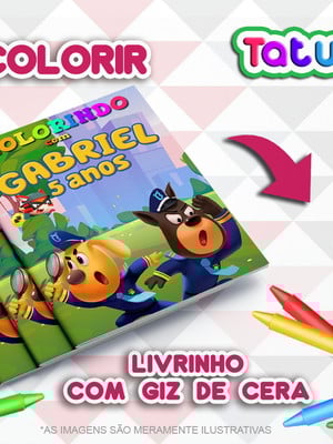 Kit colorir detetive labrador (livrinho + giz de cera)