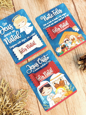 Card com bis- natal cristão