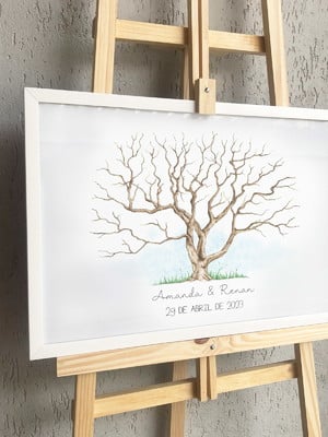 Quadro assinatura casamento arvore das digitais