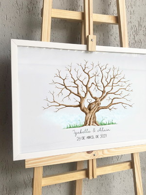 Quadro assinaturas casamento arvore das digitais