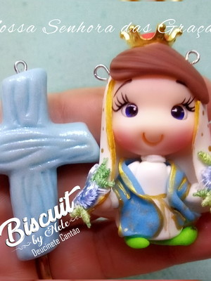 Kit entremeios nossa senhora das graças em biscuit