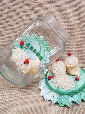 Pote decorado com biscuit para arroz