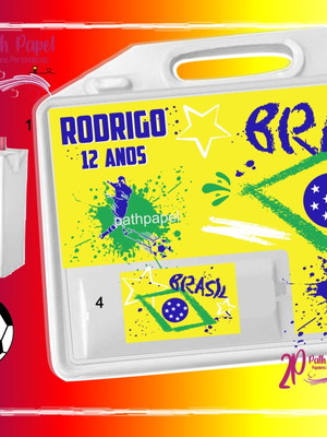 Adesivo kit maleta festa na escola futebol