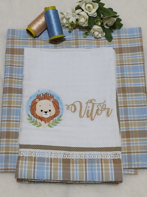 Fralda de ombro bordada personalizada safari