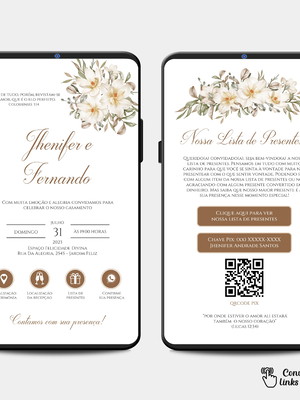 Convite interativo casamento champanhe