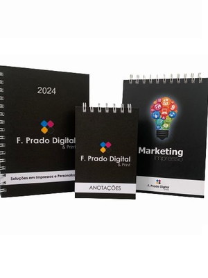 Kit agenda 2024 personalizada + bloco de notas a5 + bloco a6