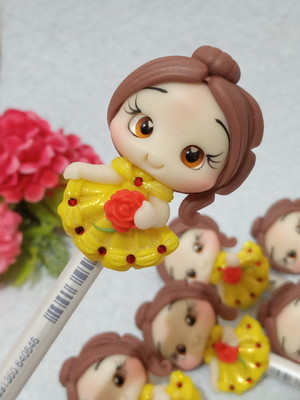 Lápis decorado princesa bela fera