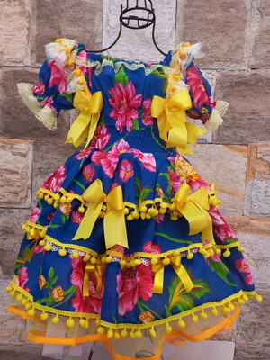 Vestido junino - vestido caipira adulto