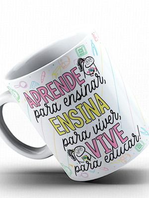 Caneca flork professores vive para educar