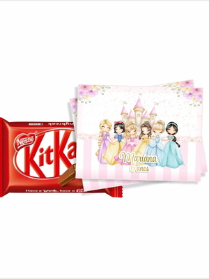 Rótulo kit kat princesas