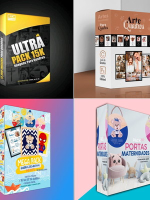 4 pack de artes para quadros decorativos -profissional 40mil