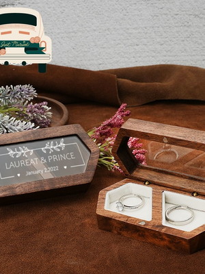 Porta alianças de madeira casamento personalizado