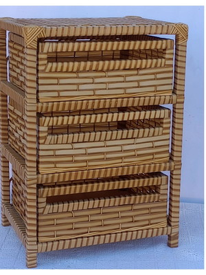 Gaveteiro de 3 gavetas junco fibra sintética 40x30x57