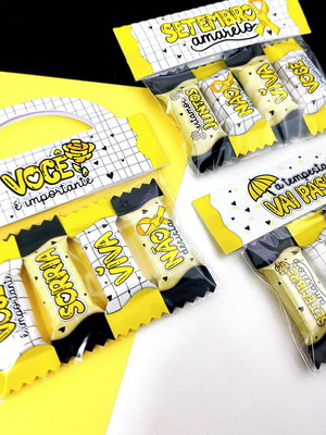 Lapela com 4 balinhas- setembro amarelo