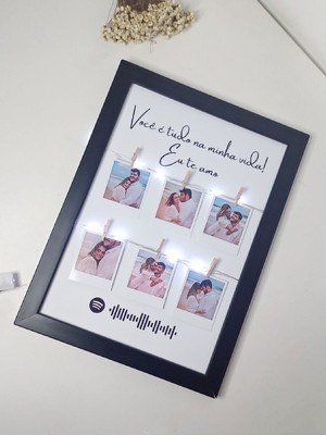 Quadro personalizado com foto polaroid e led