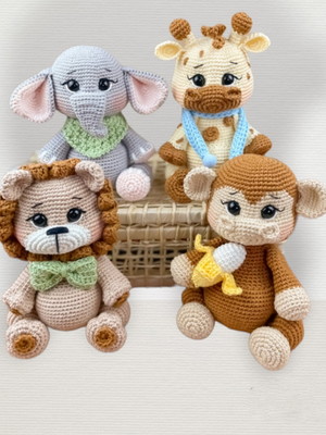 Coleção safari kit com 4 bichinhos