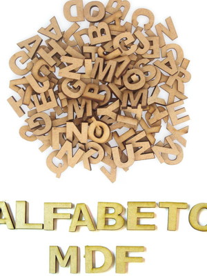 Kit 6 alfabetos madeira mdf do a ao z com 156 letras 3,5cm