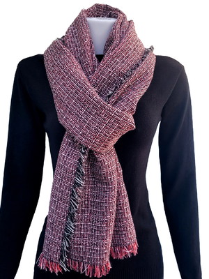 Cachecol tweed vermelho